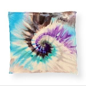 Tie dye kitchen towel flour sack towel purple blue black spiral - 3 available